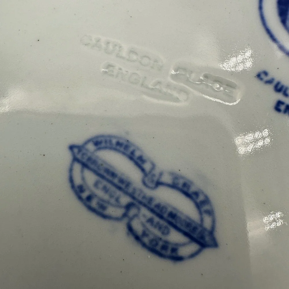 B.W.M. & Co Siam Blue Transferware Plate Cauldon Place England Wilhelm & Graef